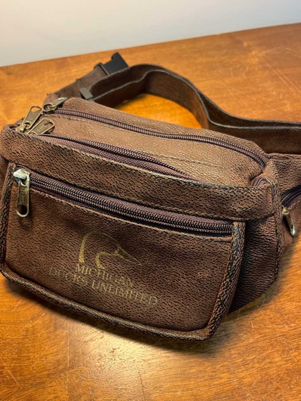 Vintage Duck Unlimited Brown Fanny Pack Waist Bag Multi Pocket Outdoor Hunting